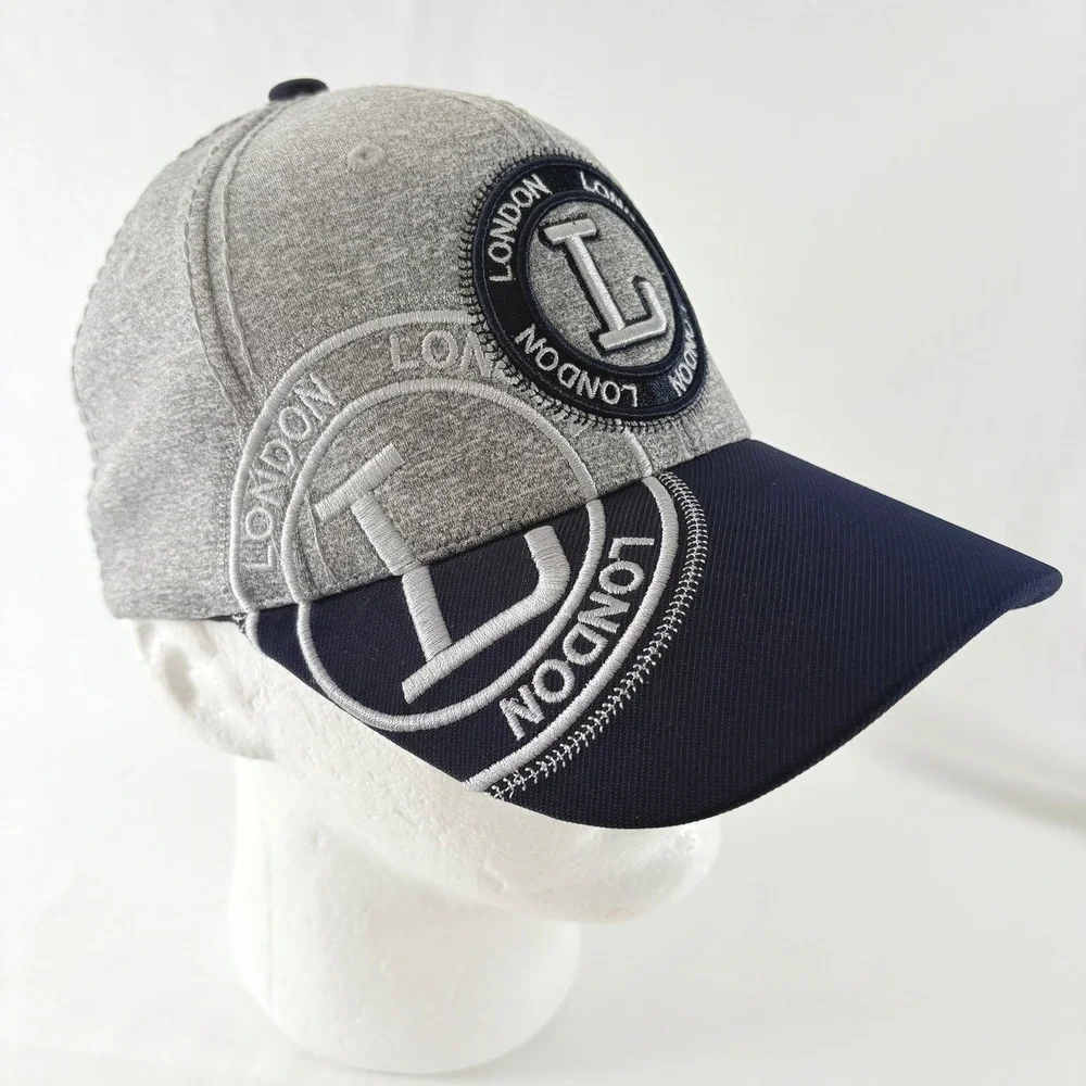 Robin Ruth London Baseball Cap Gray Navy Embroidered Snapback‎ Hat